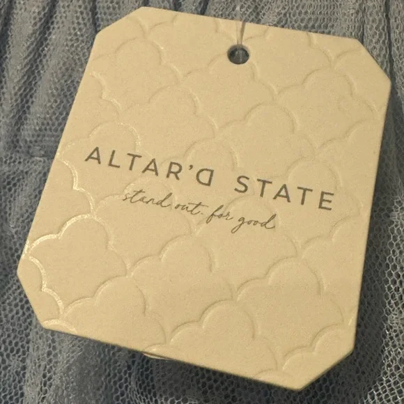 Altar'd State Blue tulle long skirt - Picture 4 of 5